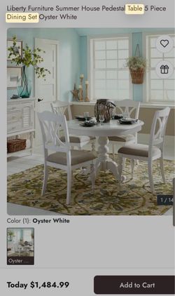 White Pedestal Dining Table & Chairs