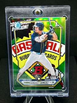 2026 Bowman ANDREW FISCHER 1st PACKFRACTOR Refractor #43/89 Brewers Prospect SP
