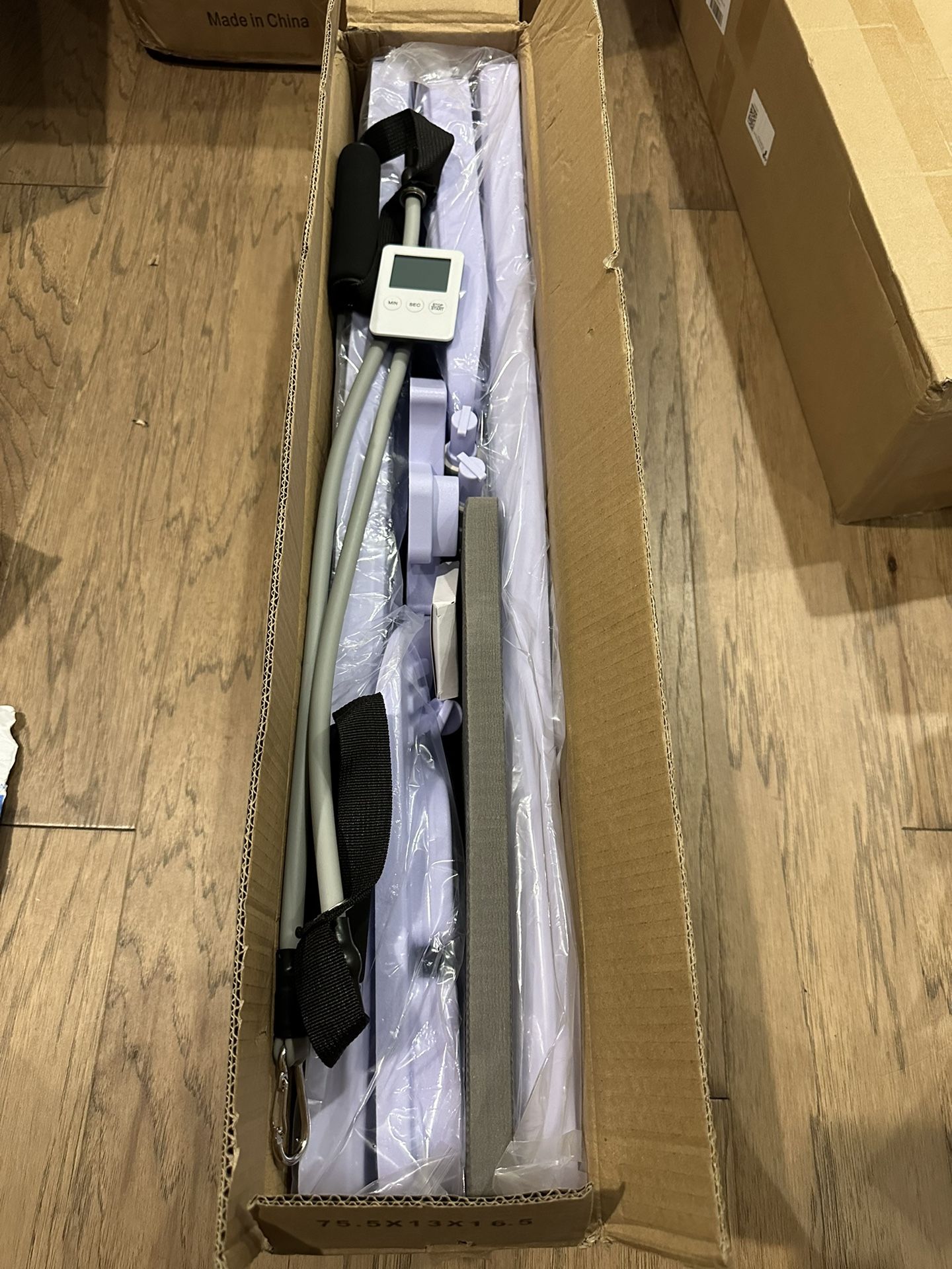 Pilates Board for Home Workout - Upgraded 7 in 1 Portable Pilates Reformer Set, Multifunctional Ab Trainer with Resistance Bands & LED Timer, Pilates