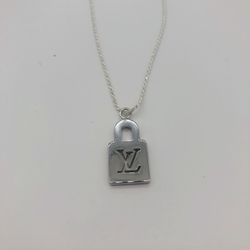 Monogram silver necklace