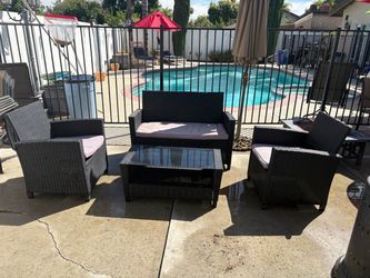 Outdoor wicker patio set