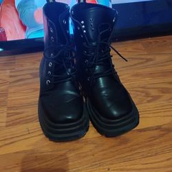 Black Combat Boots Size 6