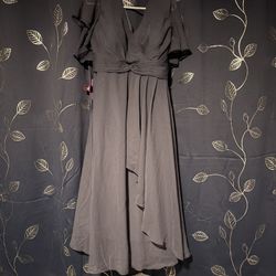 Beautiful Gray Chiffon Dress Size 16