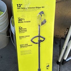 Ryobi 18 V cordless 13 inch string trimmer edger with 4.0ah battery and charger