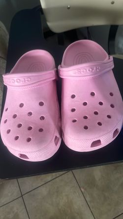 SIZE 9  CROCS  PINK GOOD COND.
