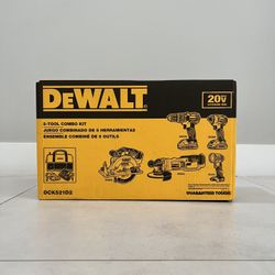DEWALT 20-Volt MAX Cordless Combo Kit (5-Tool) with (2) 20-Volt 2.0Ah Batteries & Charger