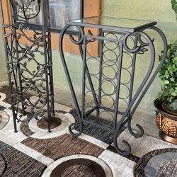 Metal Wine Table And Plant Holder