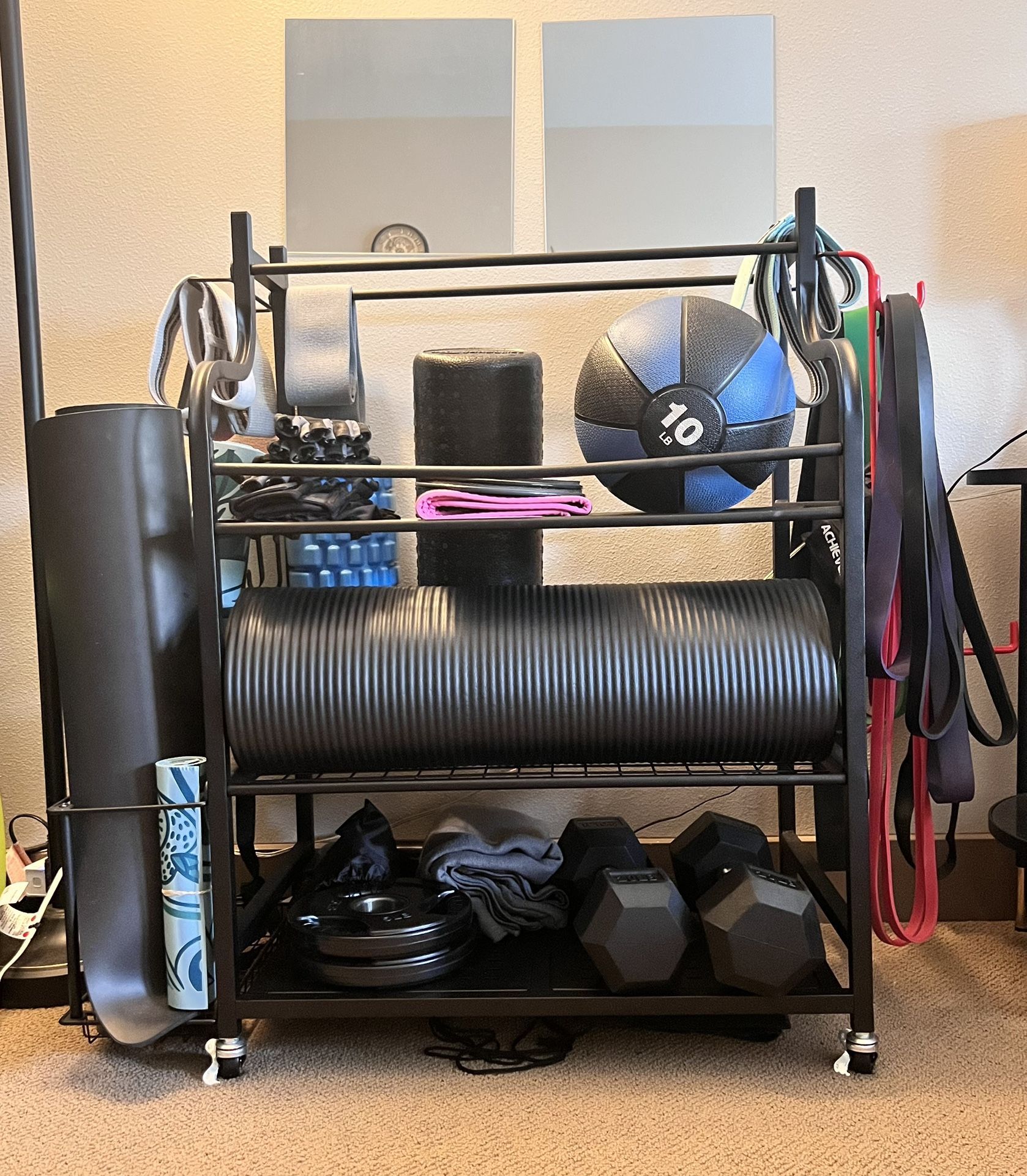 Home Gym Rack Workout Equipment Organizer