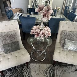2 Light Beige Tufted Chairs Both For 225