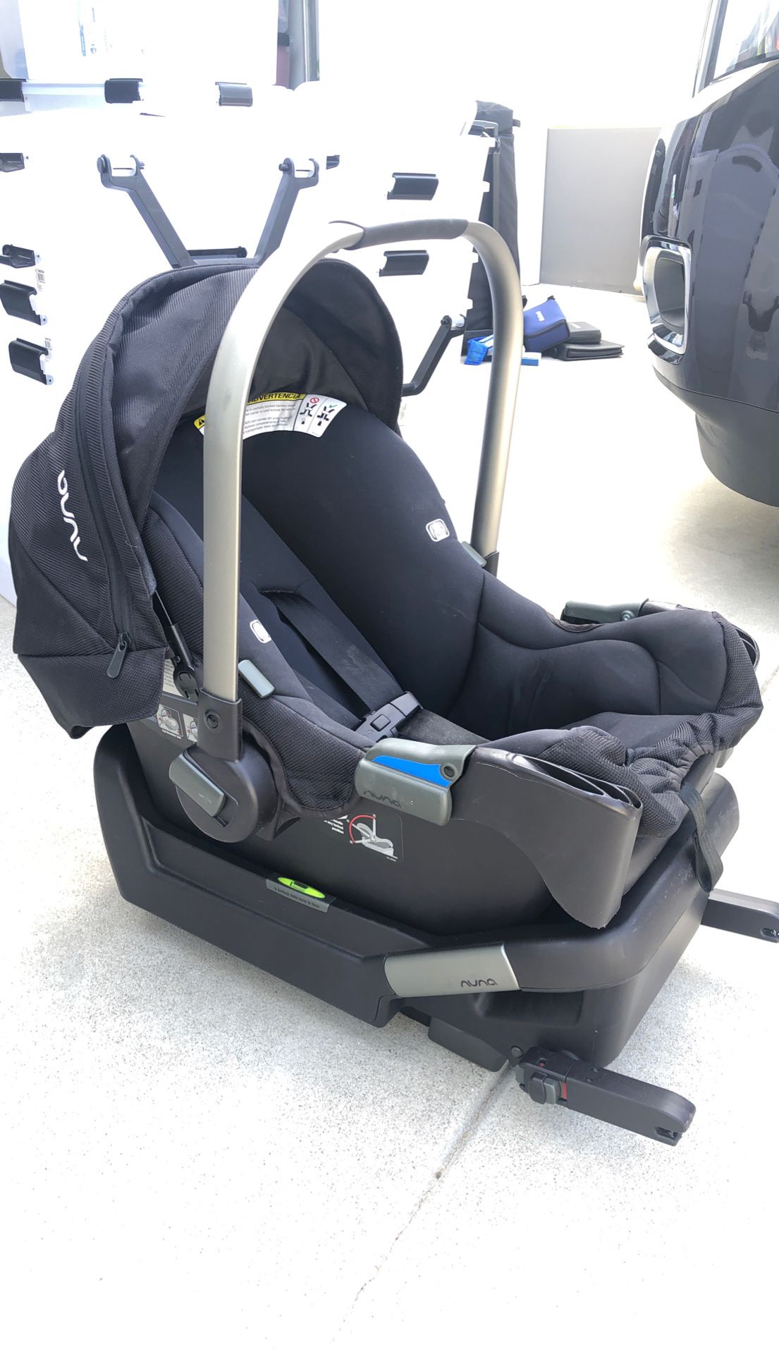 Black Nuna infant car seat and base