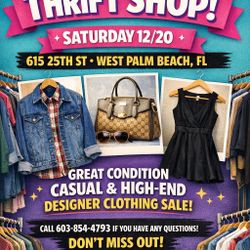 POP UP THRIFT SHOP! SATURDAY 12/20 (WPB)