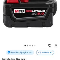 Like New Milwaukee Xc 5.0 Battery