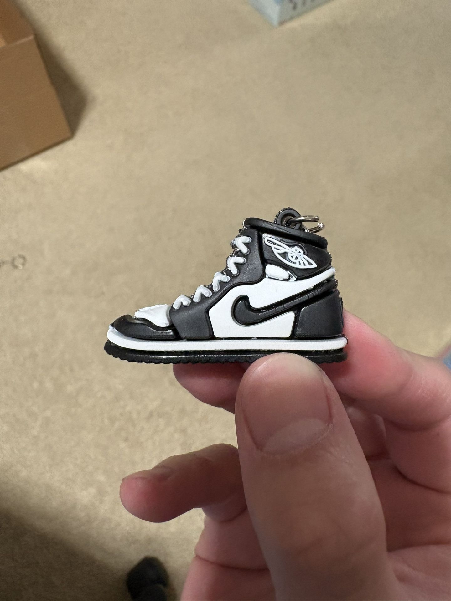 Mini Black White Sneaker Keychain