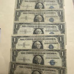 I have 30 blue collectible dollar bills from 1957 and 1935 in good condition, I'm asking $12 each, firm price.