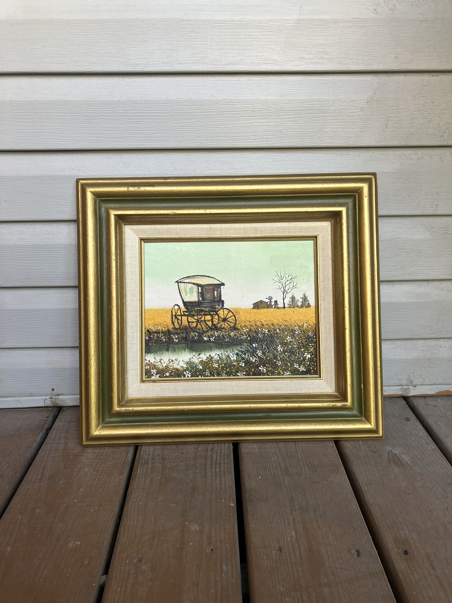 Custom Framed Original Landscape Painting - 17” x 15”