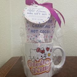 Hello kitty gift set a pink color changing, hot cocoa