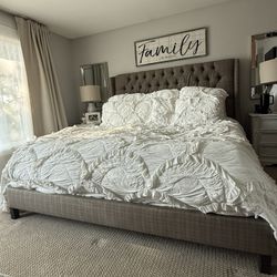 Tufted King bed frame 