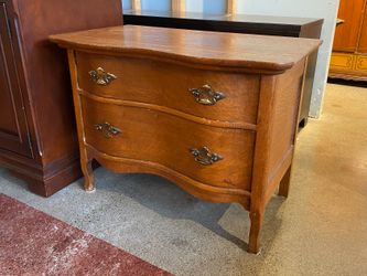 Vintage 2-Drawer Bow Front Side Dresser
