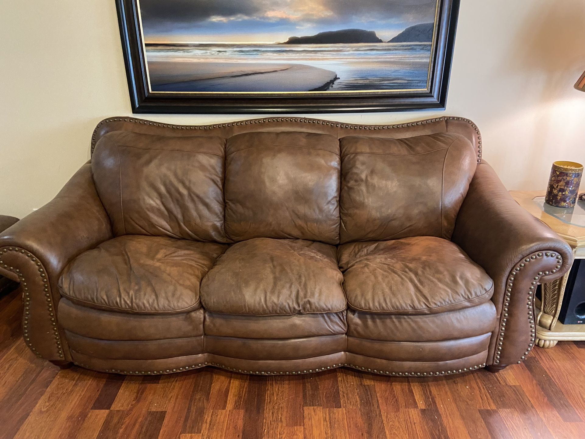 Free Brown Leather Sofa