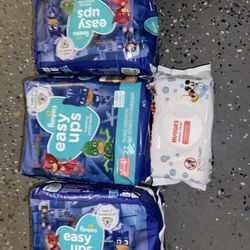 Easy Ups Size 3/4 And Wipes Bundle 