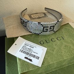 Gucci PRICE DROP!  Hairband with Square Crystals, GG Design, NWB! RARE