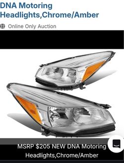 DNA Motoring Headlights,Chrome/Amber Ford Escape 