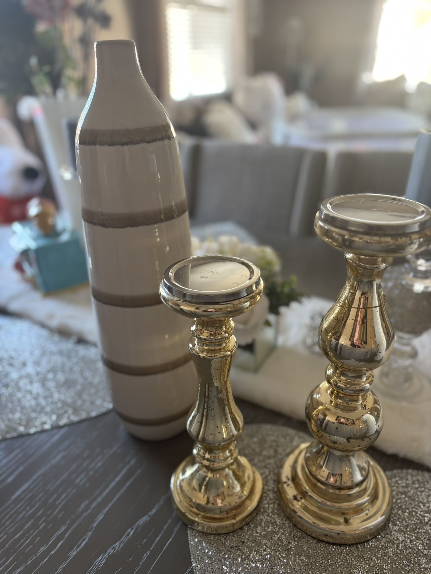 Vase And Candle Holders