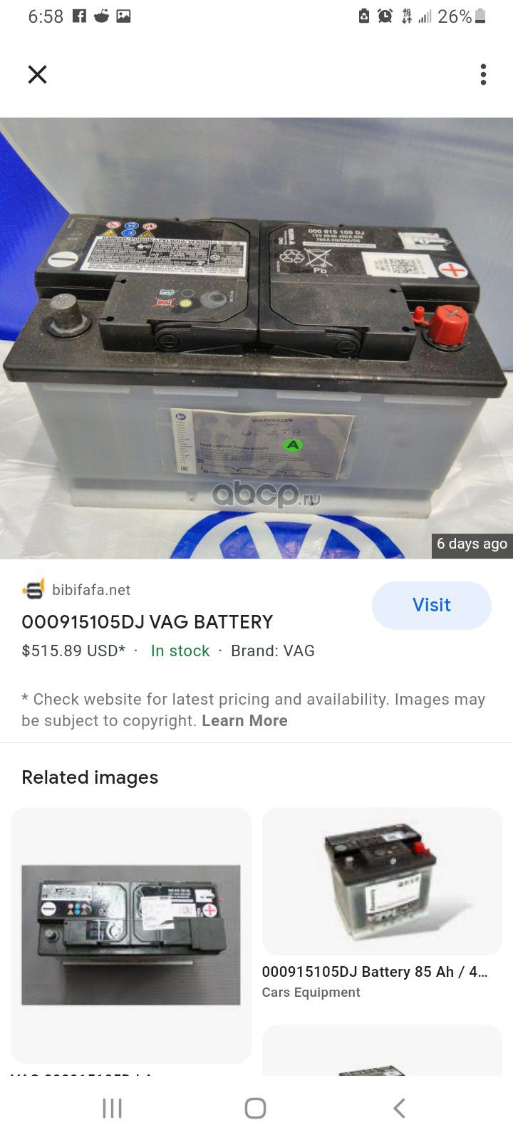 Varta Car Or Rv Battery New for Sale in Jacksonville, FL - OfferUp