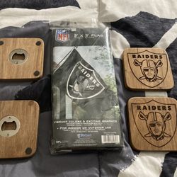Coaster/bottle Opener And 3” X 5” Raiders Flag