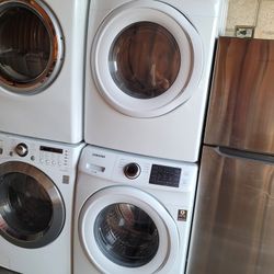 Samsung Front Load Washer And Stackable Gas Dryer Set 