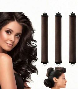 Dreamwave Brown Velvet Hair Rollers with Clips