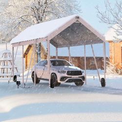 Carport Canopy 12x20FT Heavy Duty, Carport Canopy Adjustable Height, Portable Car Port Garage, Car Shelter All Weather, Grey