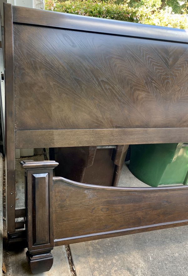 Beautiful Solid Wood King Size Sleigh Bed Headboard Footboard Side