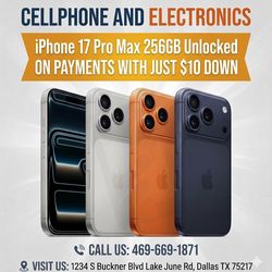 iPhone 17 Pro Max 256GB Unlocked - On Payments With Just $10 Down + Free Case (Hurry Up 🤩 Limited Time Offer)