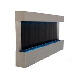 XBrand 47" Steel/Glass Indoor Wall-Mounted Mirror Waterfall Fountain 