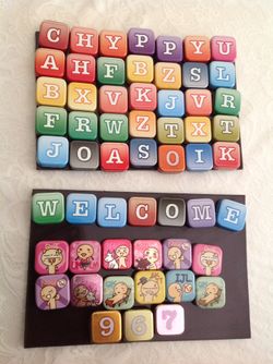 Magnetic alphabets and expressions blocks