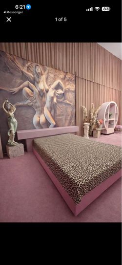 POSTMODERN MAUVE BEDROOM SET + ART DECO MIRROR — COMPLETE SET