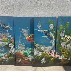 Wooden Panel Fish Wall art 