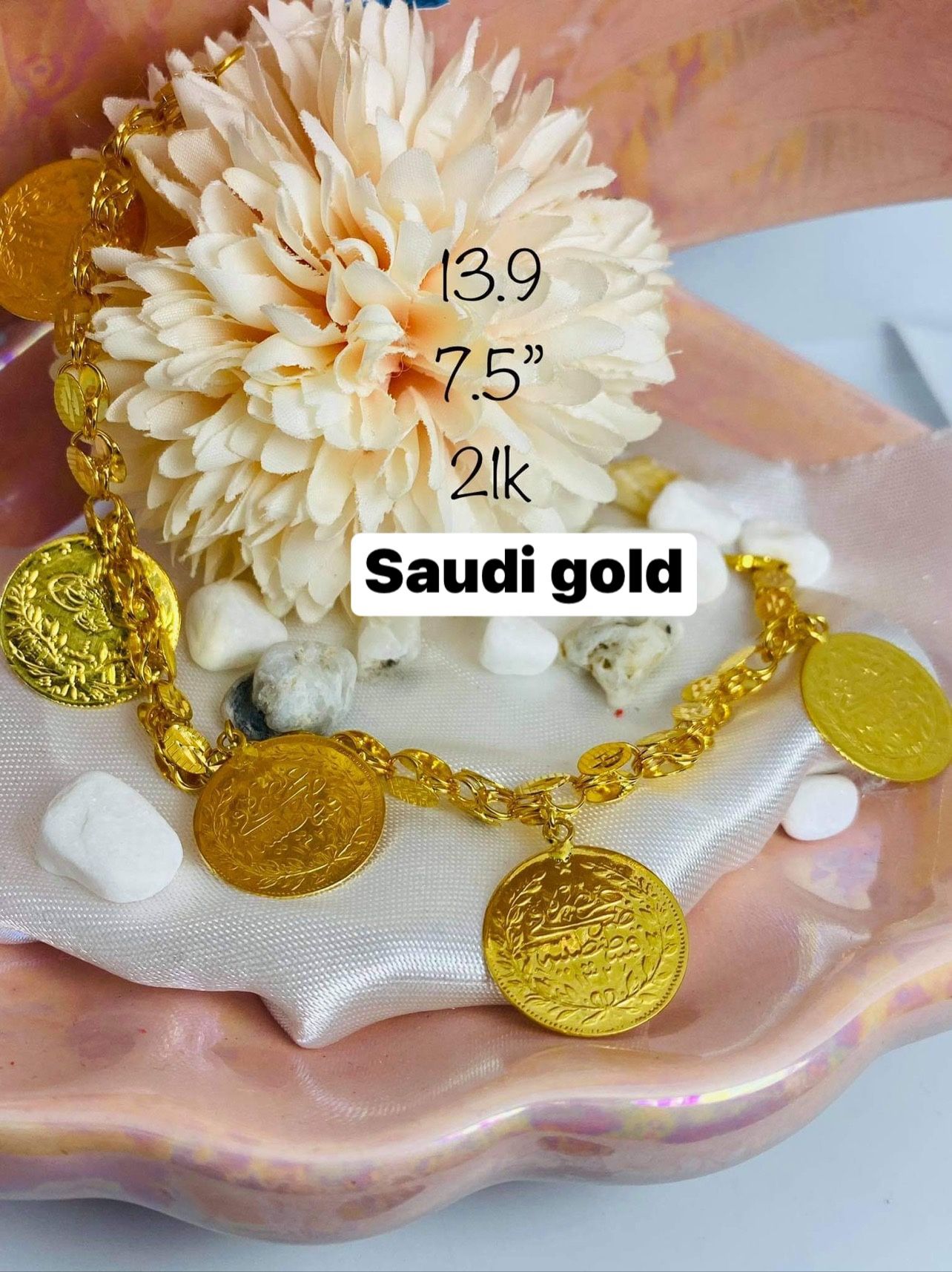 21k REAL SOLID PAWNABLE SAUDI GOLD BRACELET