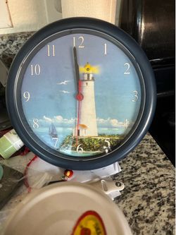 Lighthouse Nautical Round Wall Clock
