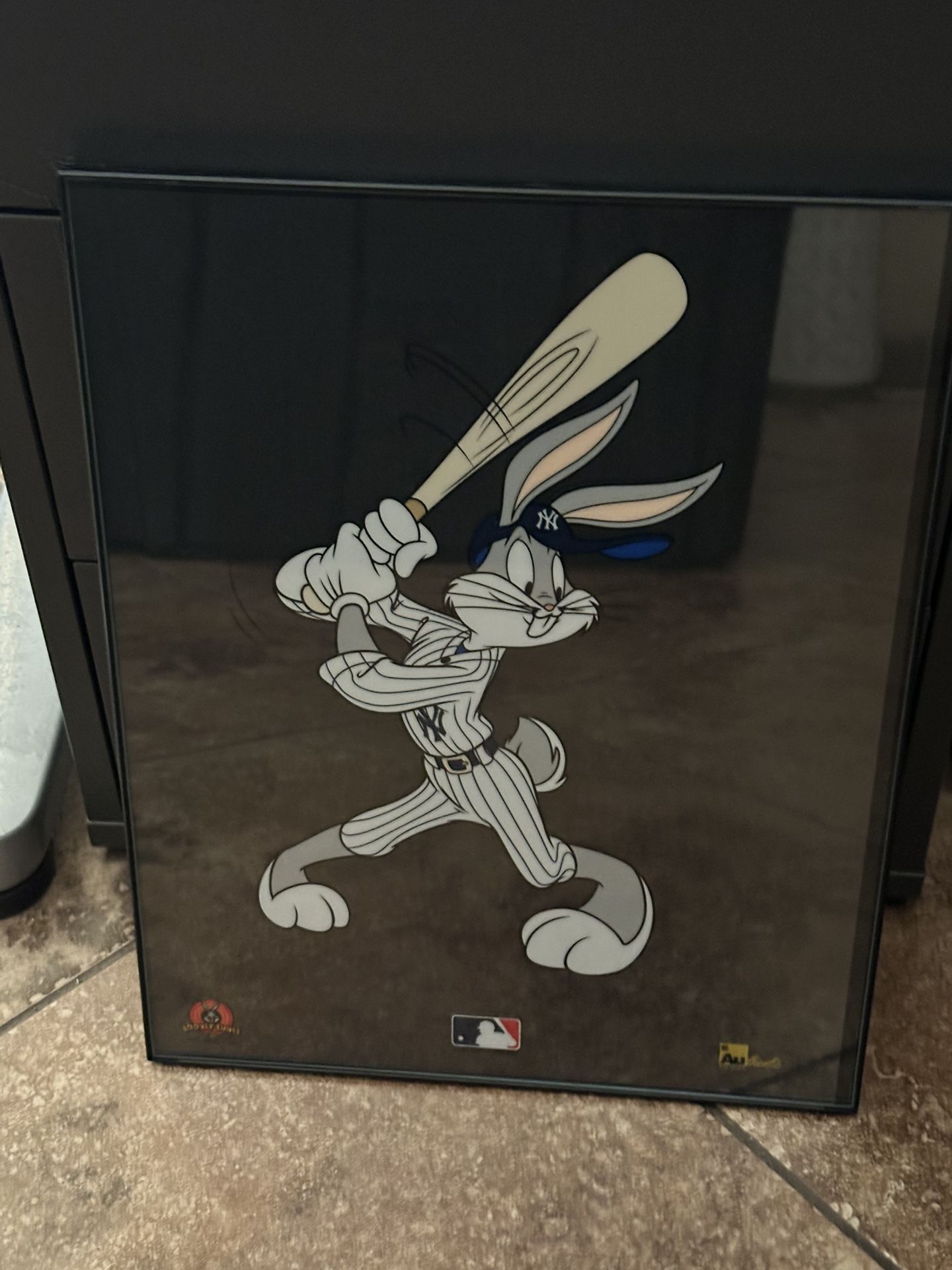 Bugs Bunny New York Yankees Sericel Framed Photo Looney Tunes With Certificate Of Authenticity