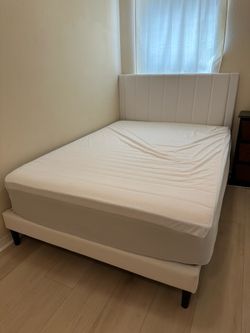 Full Mattress + Upholstered Bed Frame Set