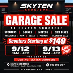 Garage sale and electric scooters