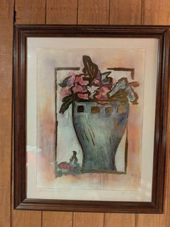 Framed Lithograph with Gold Foil