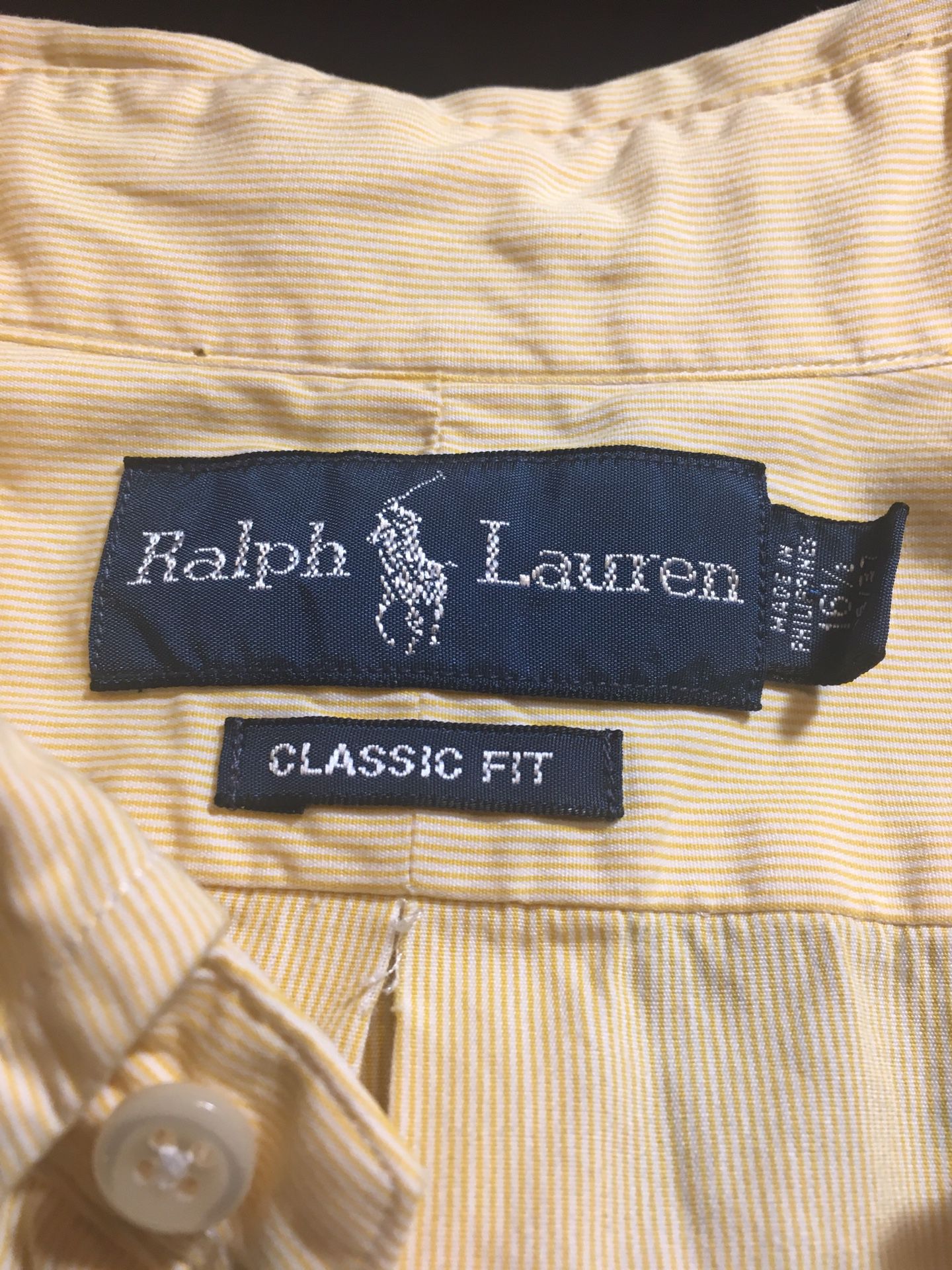 Men’s Polo Ralph Lauren brand Yellow Button Up shirt