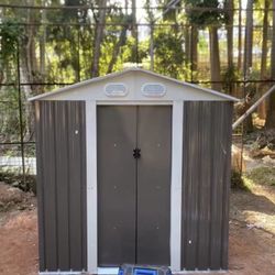 $250!!! Metal L 4’x W 6.5’ x H 6’ Storage Shed Yard Lawn Garden tools 4x6 storage