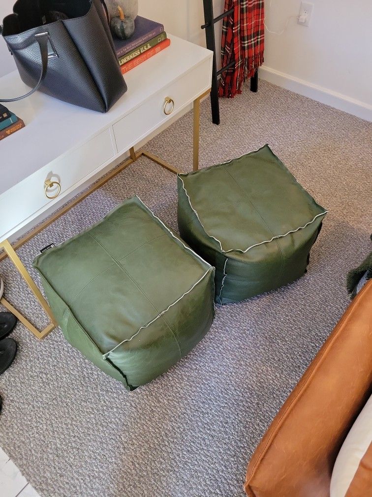 2 Louis Donné 17.7x17.7-inch Pouf Ottomans