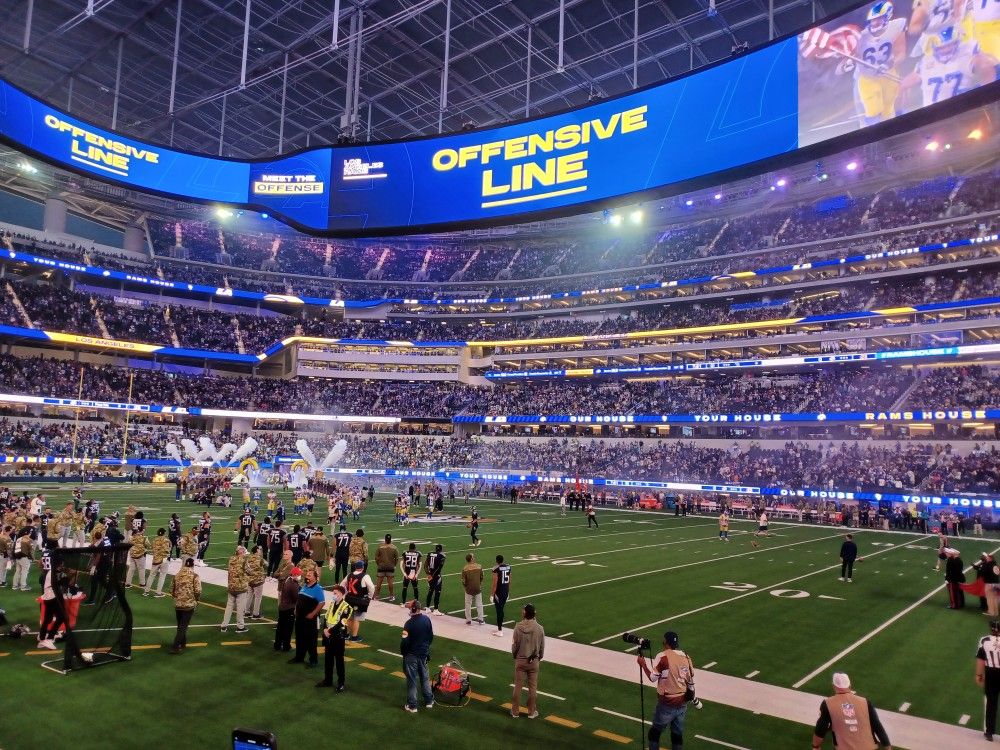 3 Rams Tickets. Section C114 Row 2. Seats 1, 2, And 3. Aisle Seats