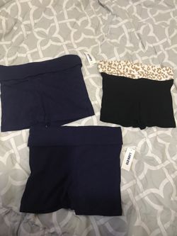 Girls fold top over shorts - 2 old navy size 8 & black and gold size 6/7