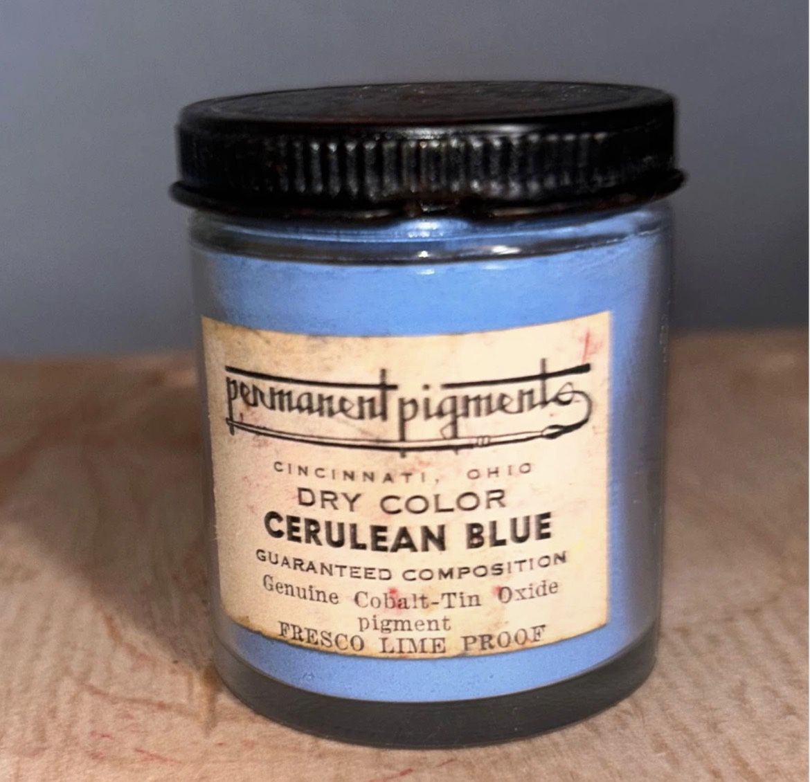 Vintage “Permanent Pigments” Cerulean Blue Dry Color - Genuine Cobalt Tin Oxide Pigment
